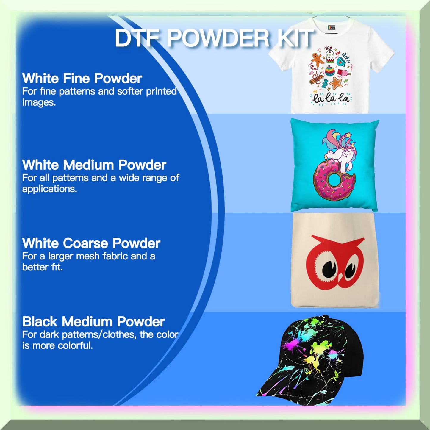 DTF PrintPro Kit with White and Black Transfer Powders