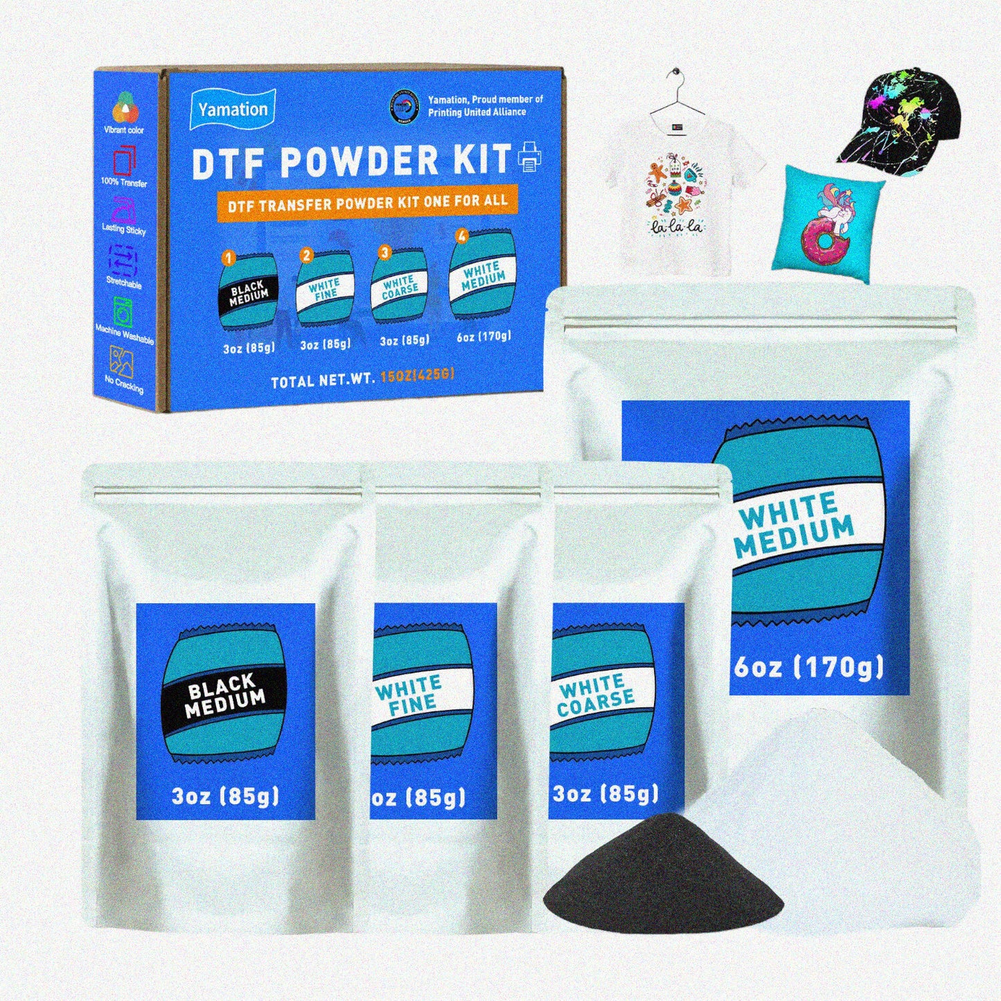 DTF PrintPro Kit with White and Black Transfer Powders