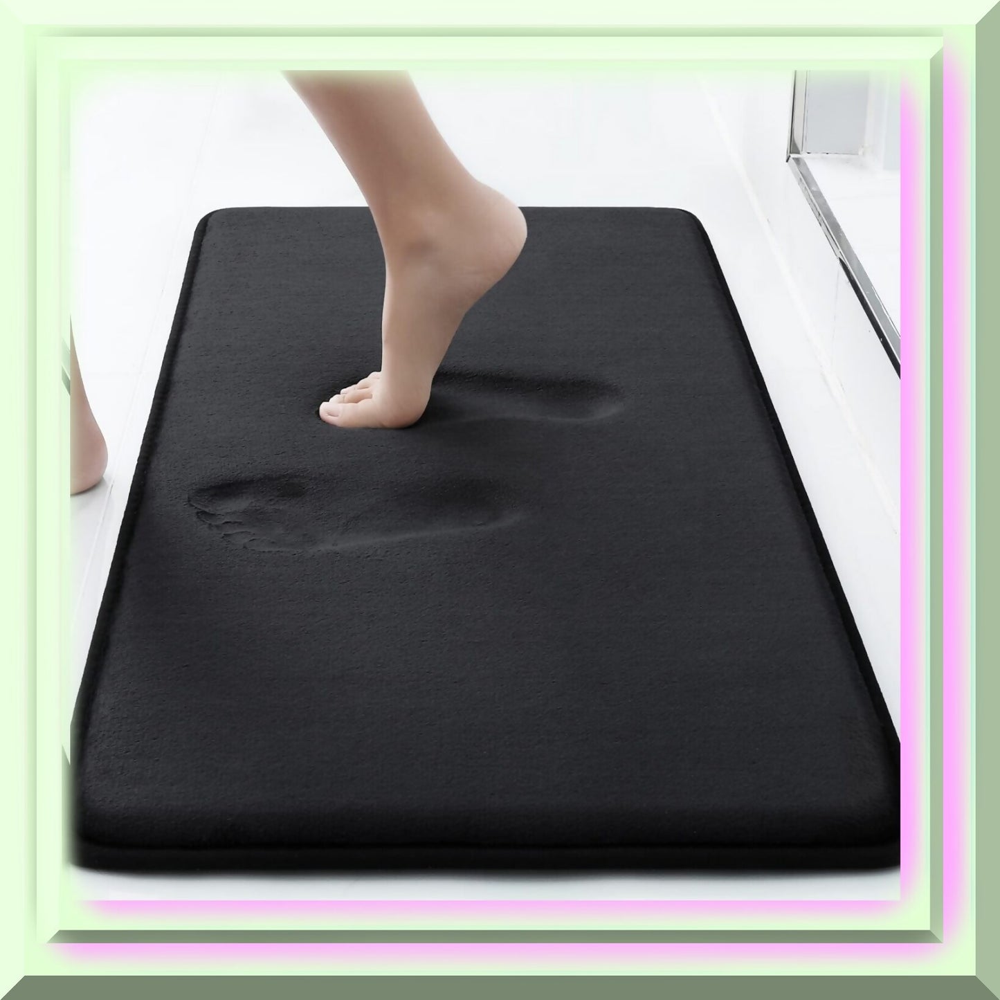 Memory Foam Bath Mat 24"x16" Black