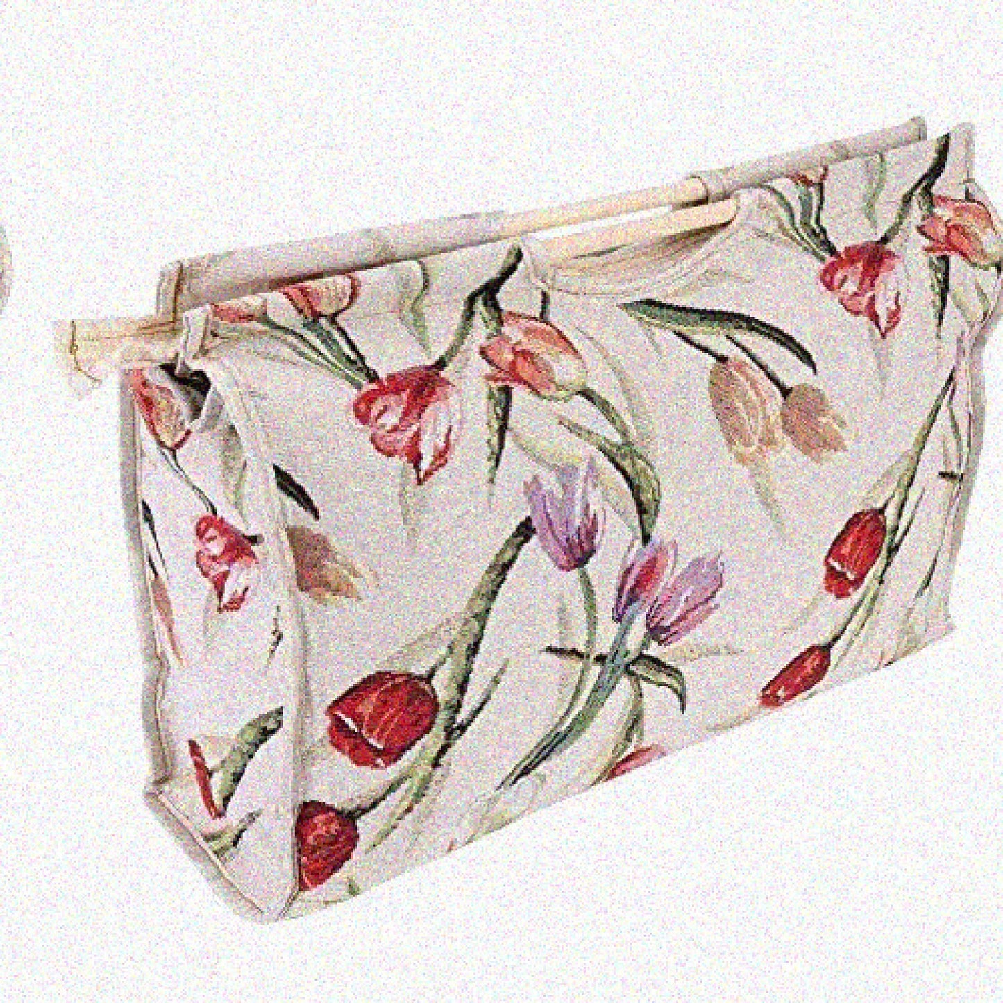 Knitting Tote Bag Red Flower 42x30x11cm