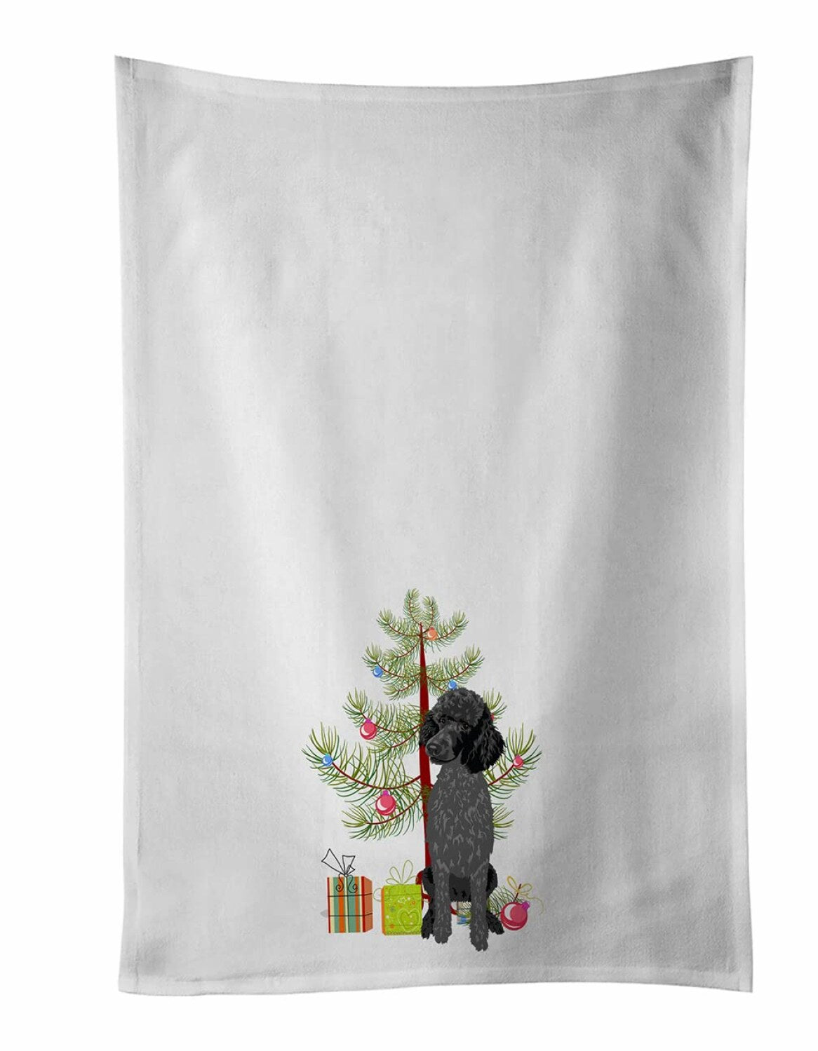 White Poodle Kitchen Towel Set of 2 19x25