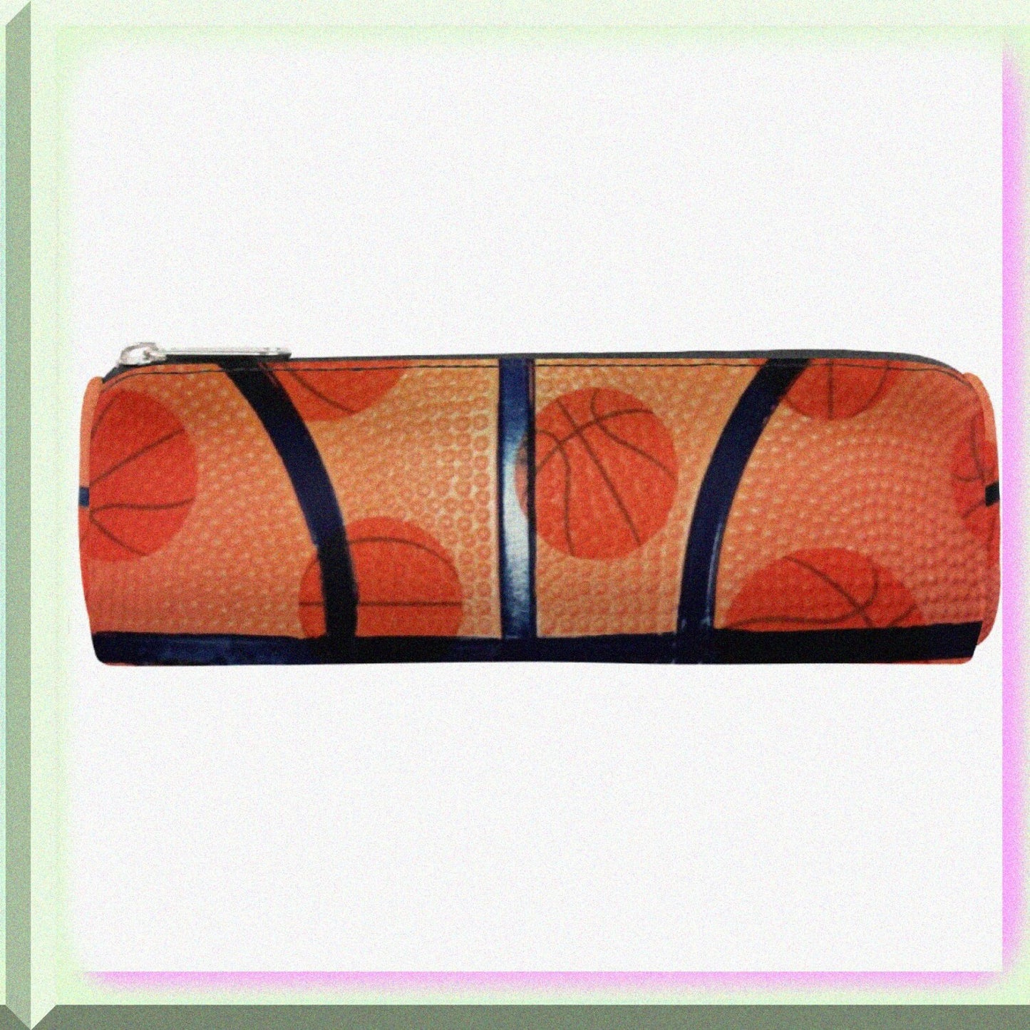 Basketball Texture Pencil Case for School and Travel