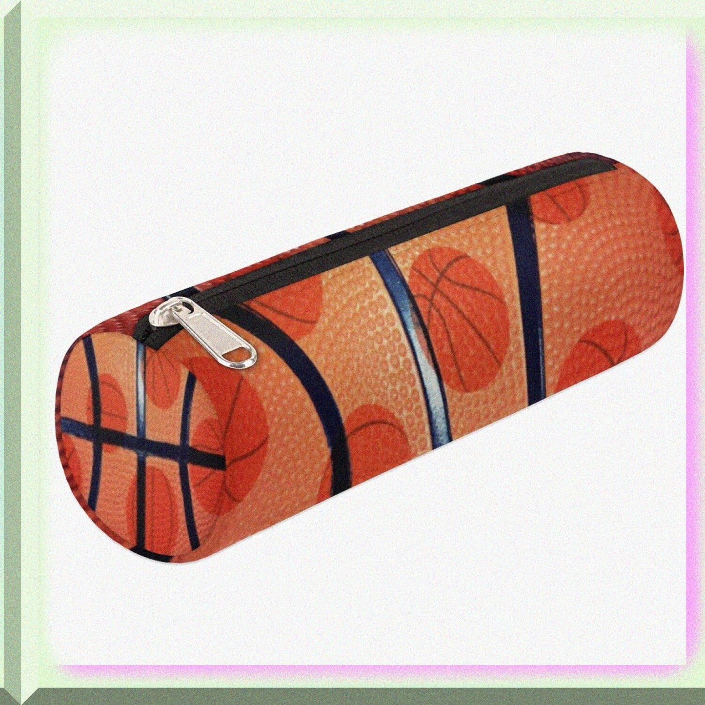 Basketball Texture Pencil Case for School and Travel