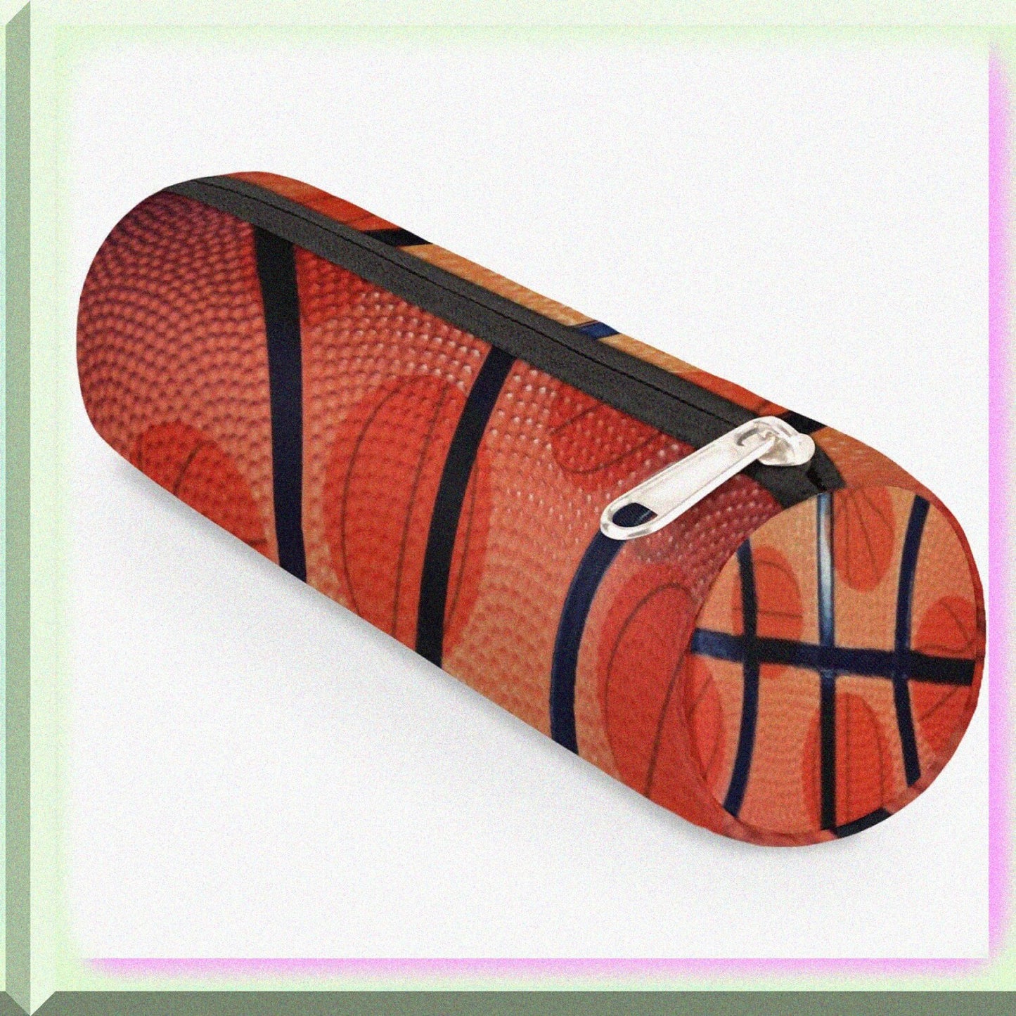 Basketball Texture Pencil Case for School and Travel