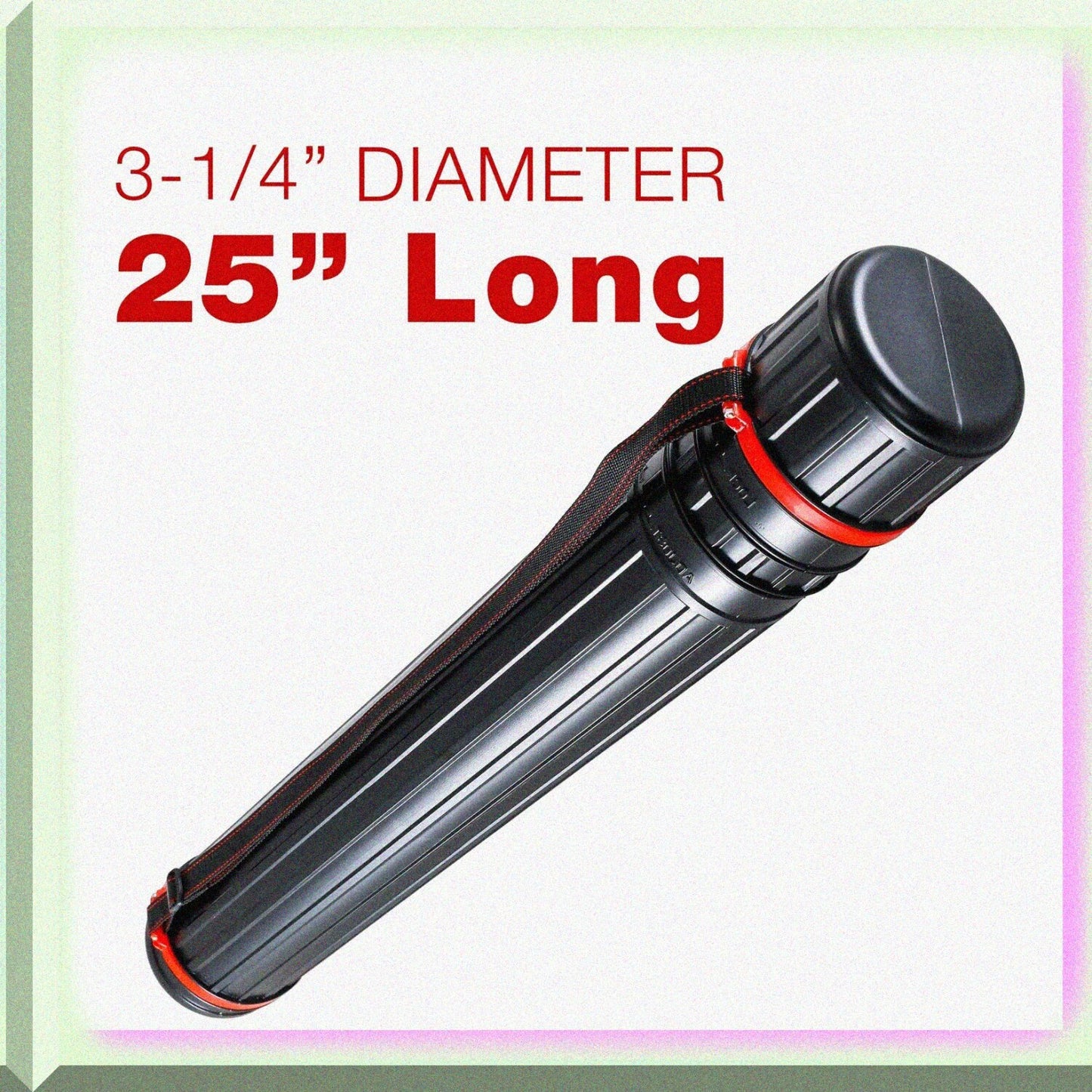 Black Telescoping Drafting Tube 3-1/4" Diameter, 25-42.5" Length