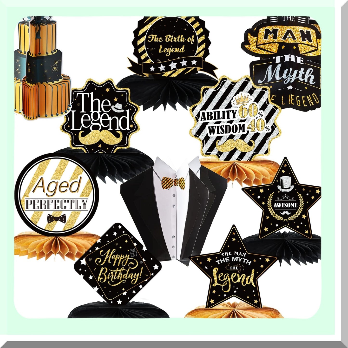 10 Pieces Legend Themed Centerpieces for Birthday and Father's Day