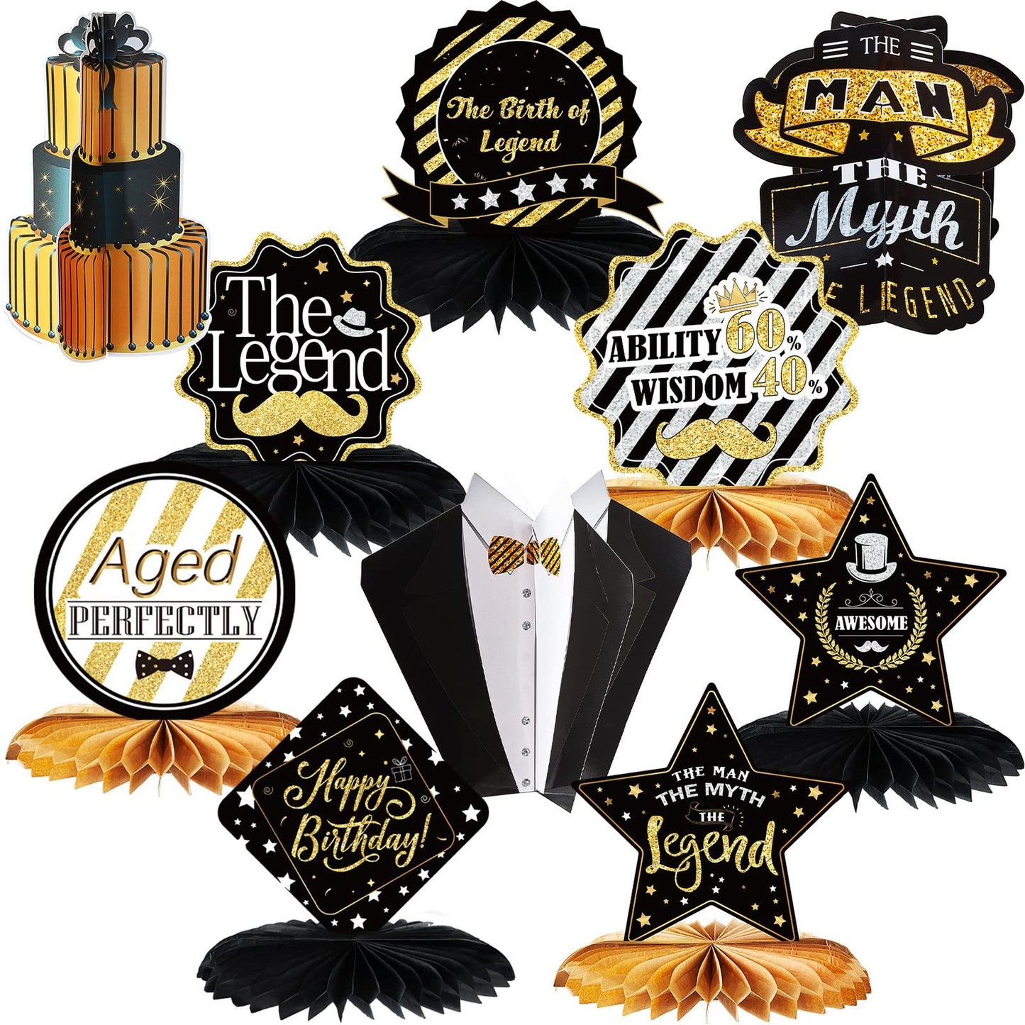 10 Pieces Legend Themed Centerpieces for Birthday and Father's Day