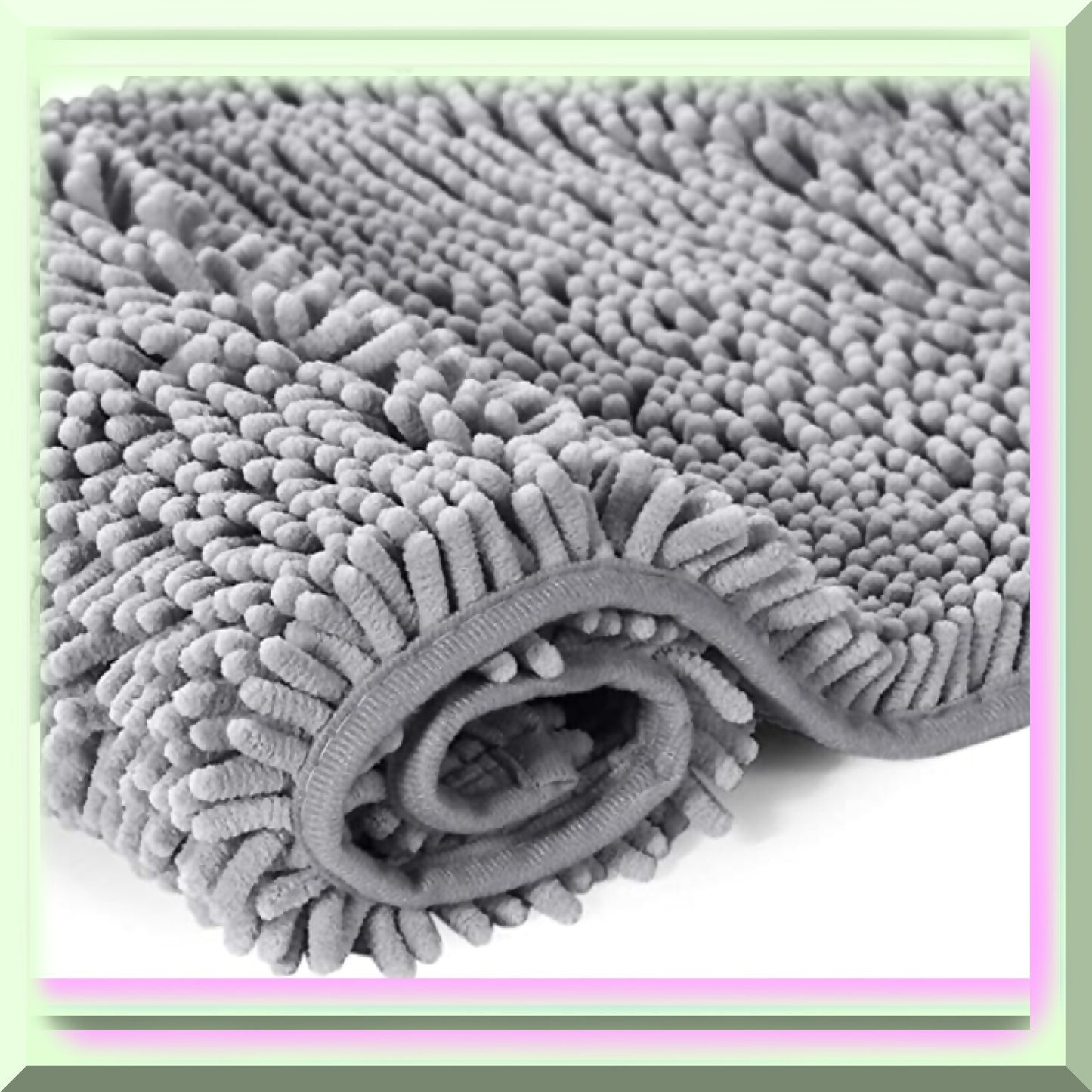 Half Round Microfiber Chenille Bathroom Bath Rug 50-80cm