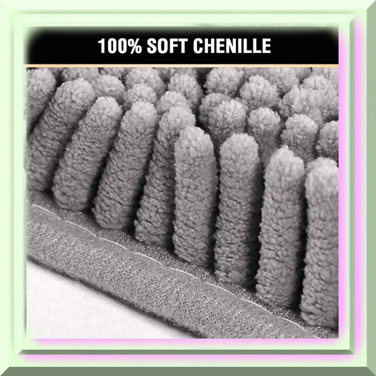 Half Round Microfiber Chenille Bathroom Bath Rug 50-80cm