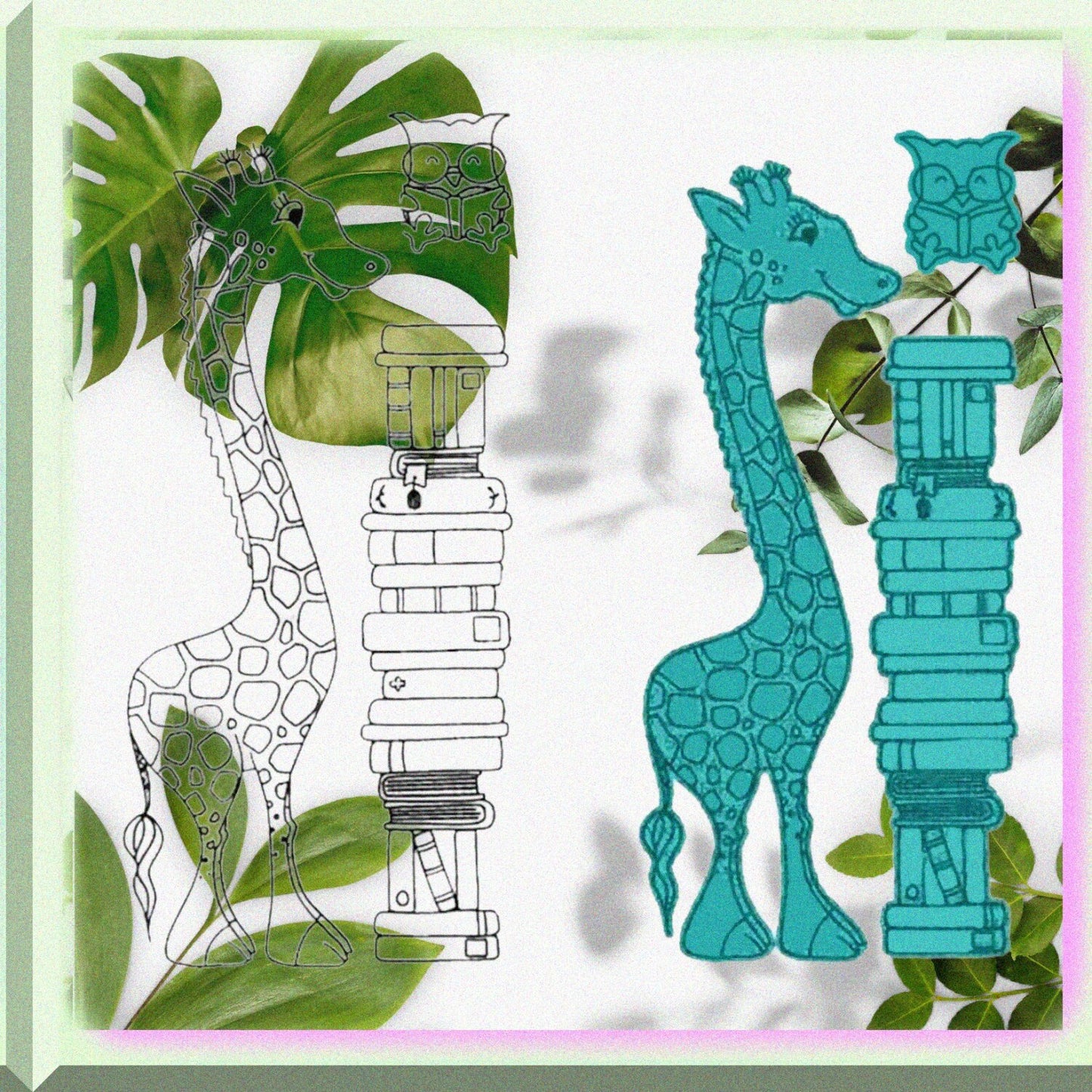 Knowledgeable Animals Giraffe Owl Stamp and Die Set