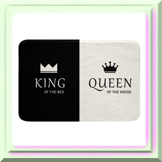 Matching Couple Bathroom Rug 20"x32" Black and White