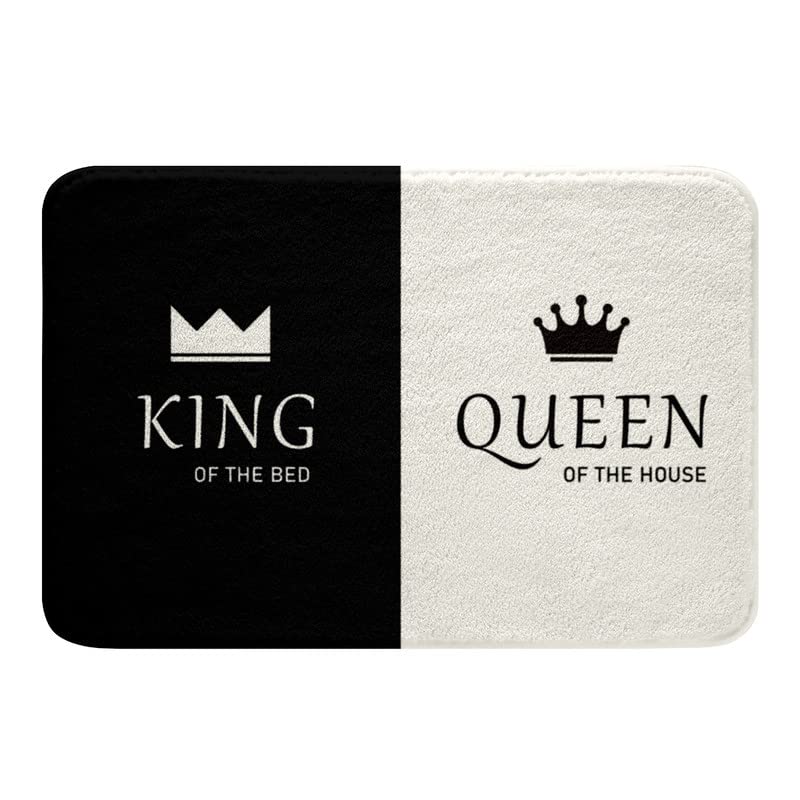 Matching Couple Bathroom Rug 20"x32" Black and White