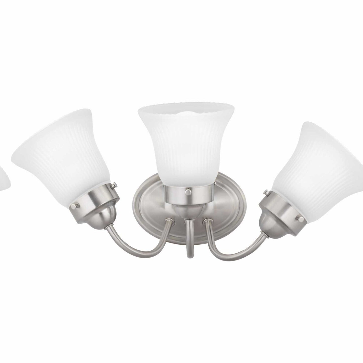 3-Light Etched Glass Bath Vanity Light Brushed Nickel