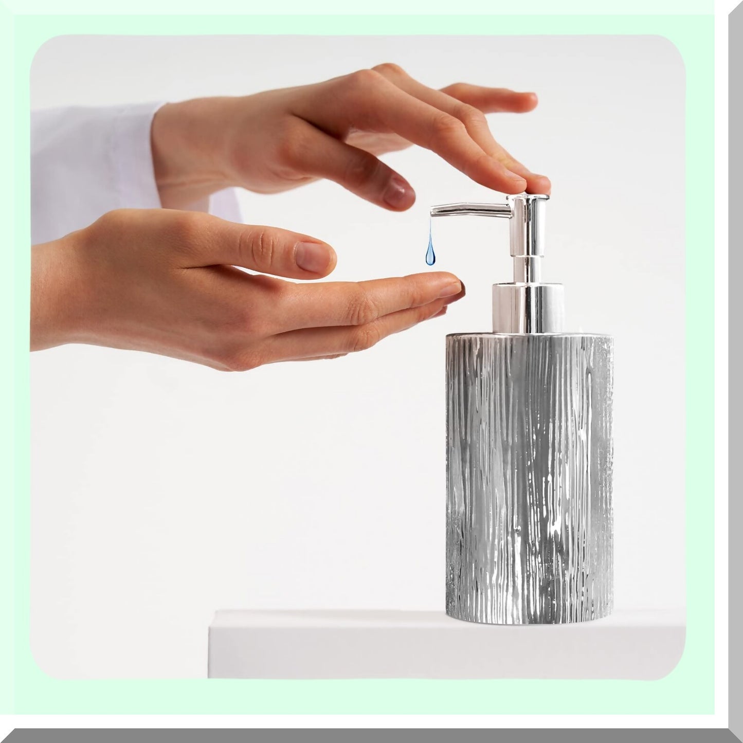 Ceramic Bathroom Accessories Set 4 Pieces Silver