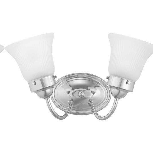 2-Light Fluted Gl Traditional Bath Vanity Light