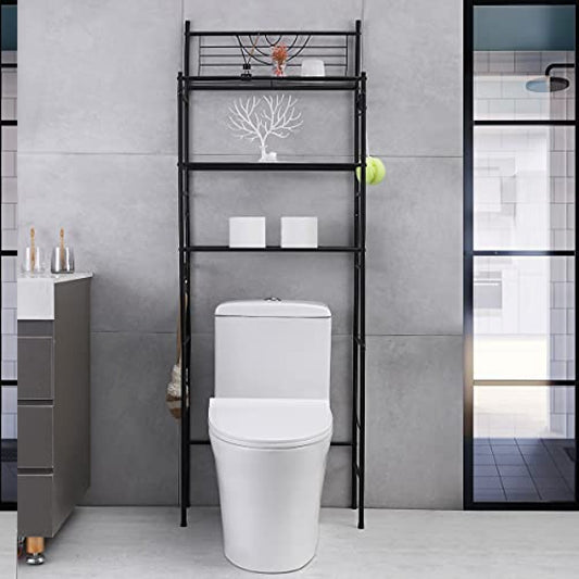 3-Tier Bathroom Storage Shelf Black