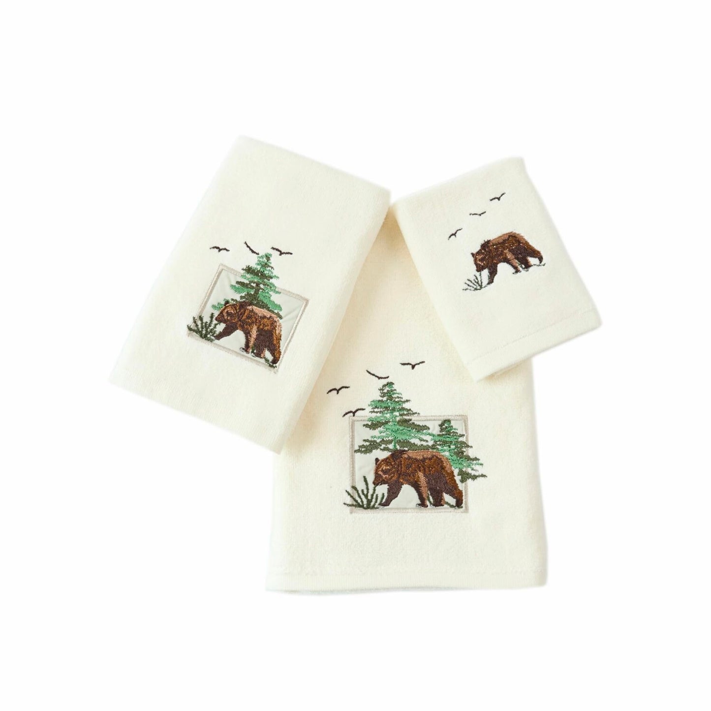 Premium 3-Piece Cotton Towel Set with Bear Design