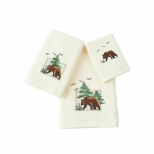 Premium 3-Piece Cotton Towel Set with Bear Design