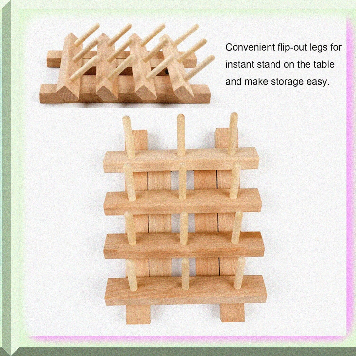 Wooden Thread Spool Holder Rack for 12 Spools