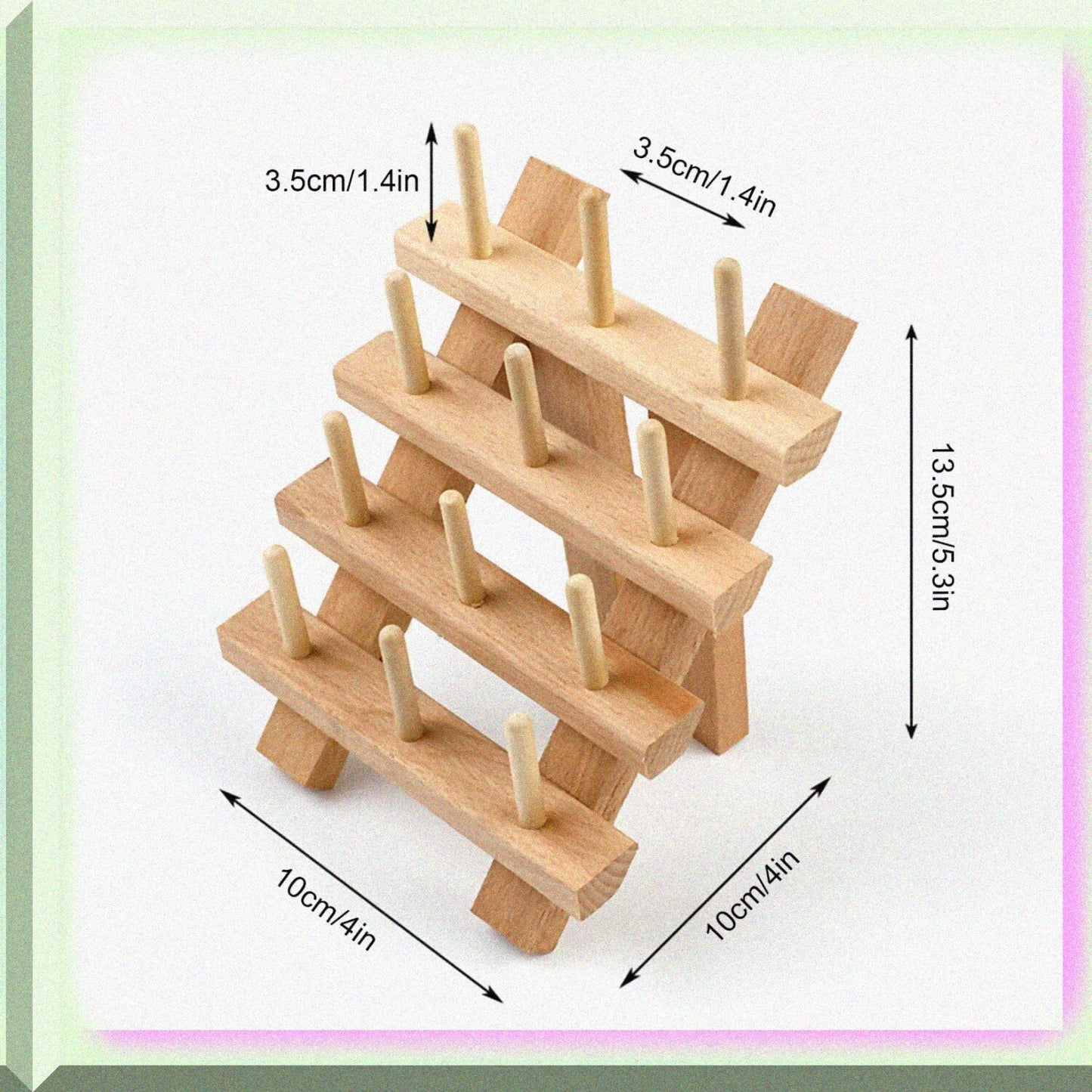 Wooden Thread Spool Holder Rack for 12 Spools