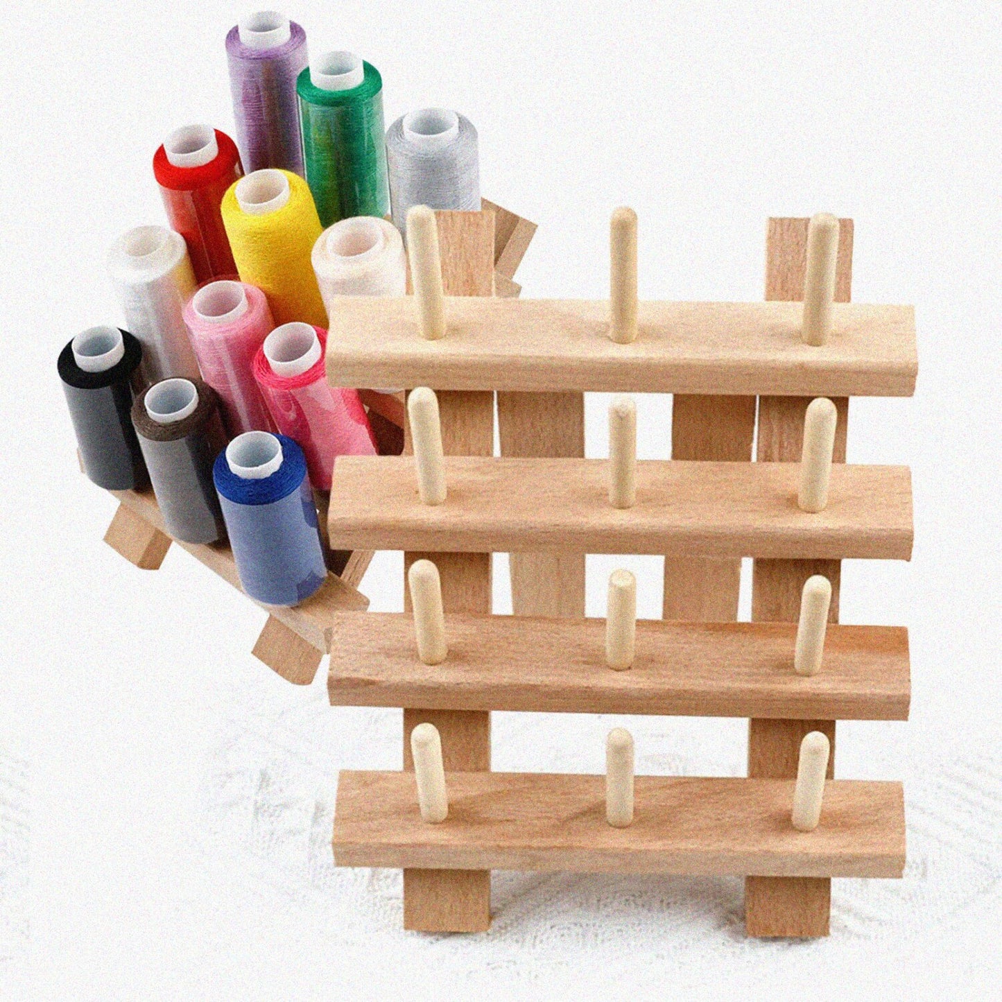 Wooden Thread Spool Holder Rack for 12 Spools