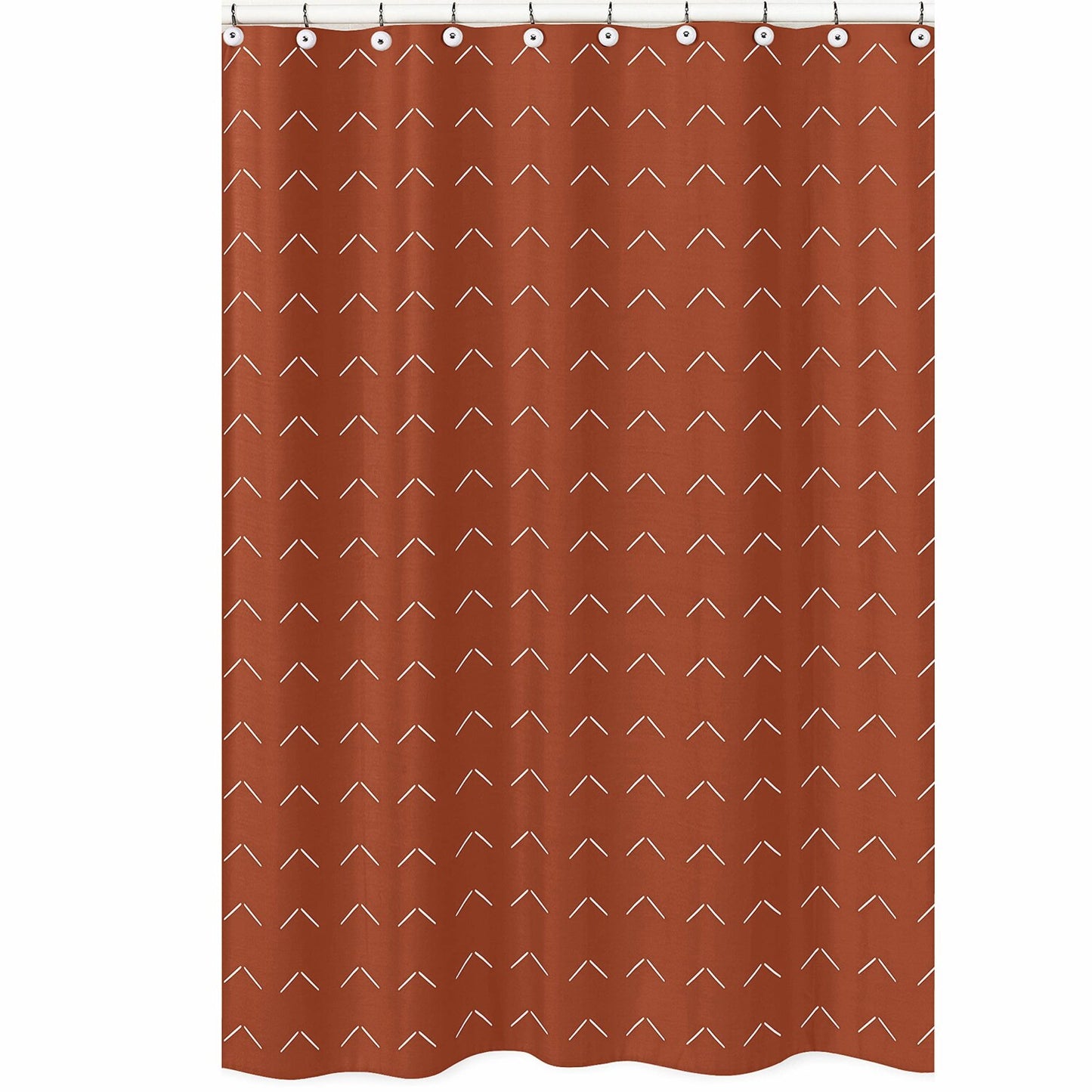 Boho Arrow Fabric Shower Curtain Ivory Orange