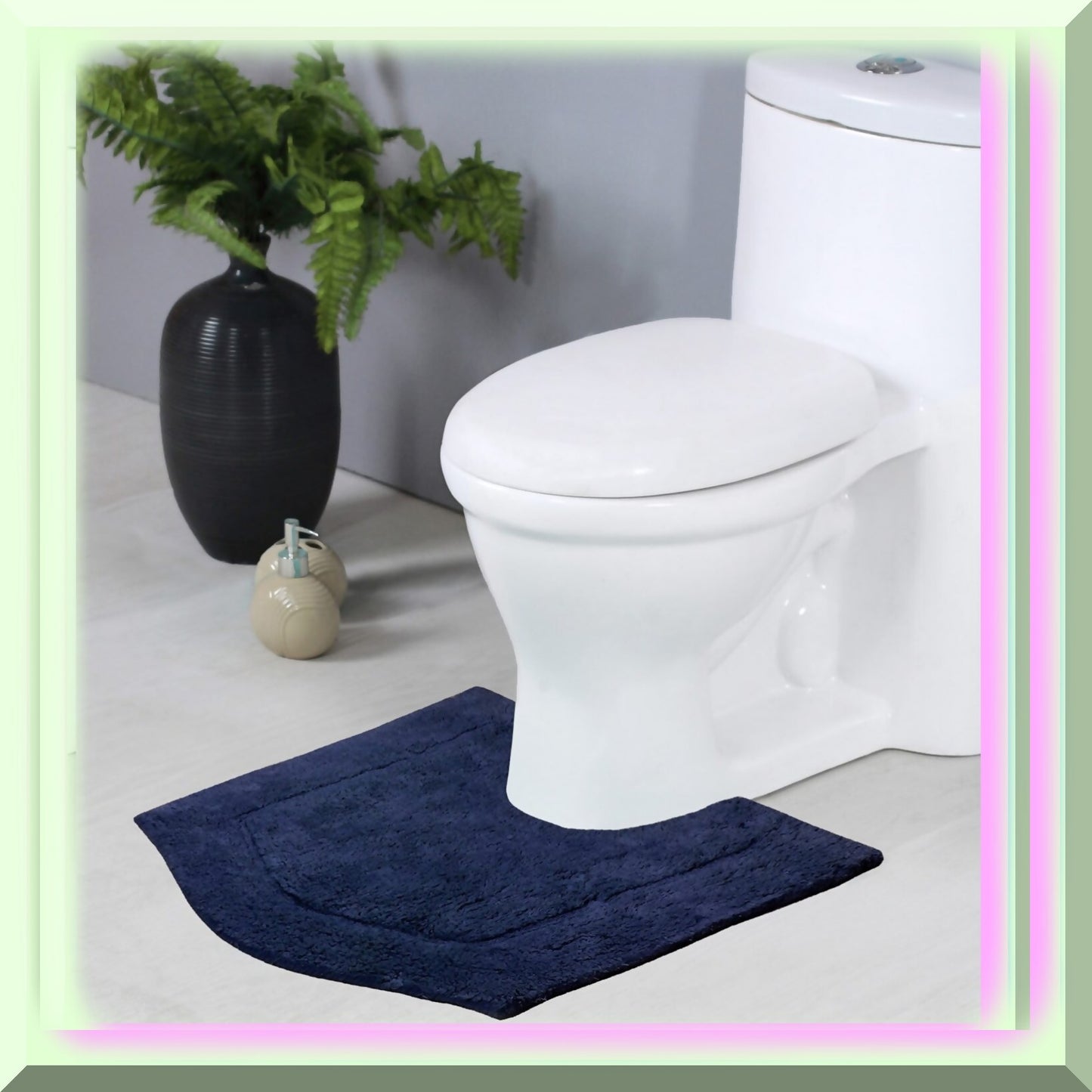 Waterford Collection 100% Cotton Bath Rug 20x20 Navy
