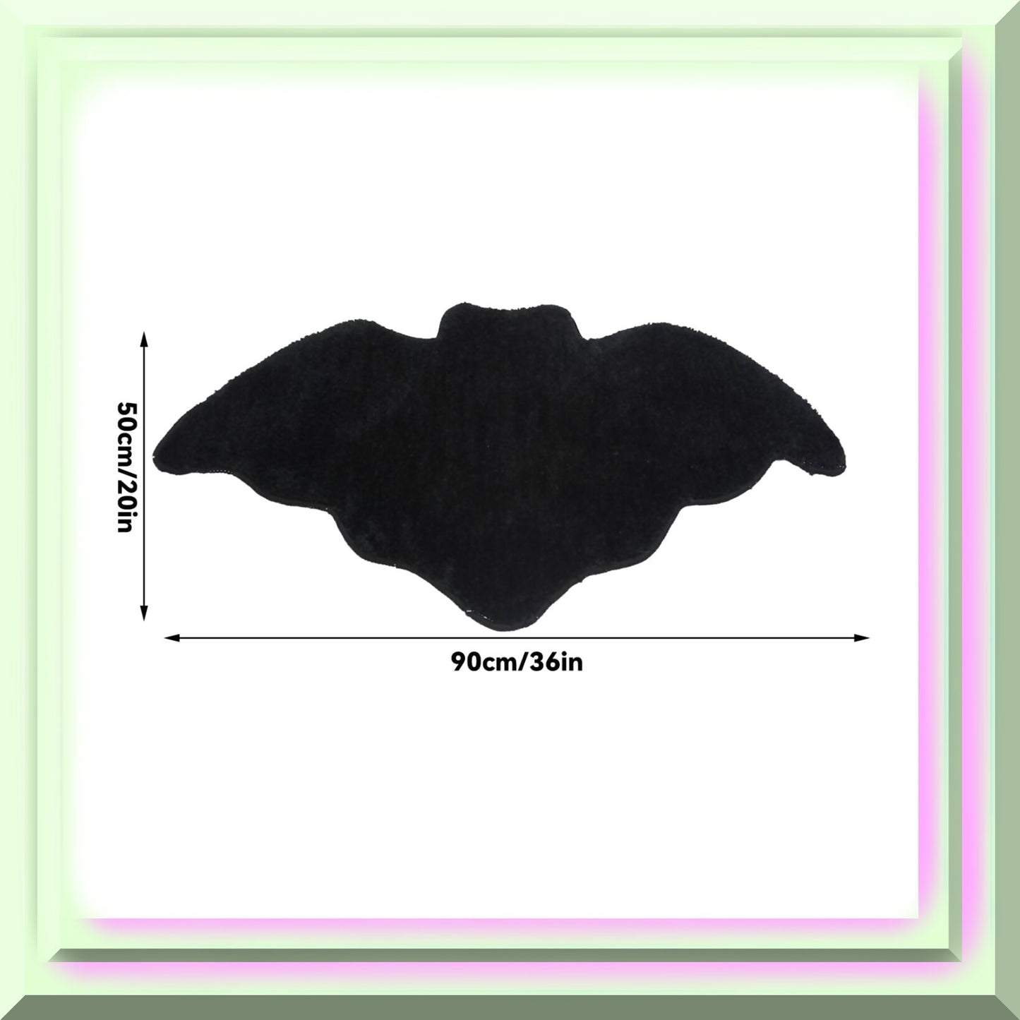 Bat Bath Mat 36x20 in Black Non Slip