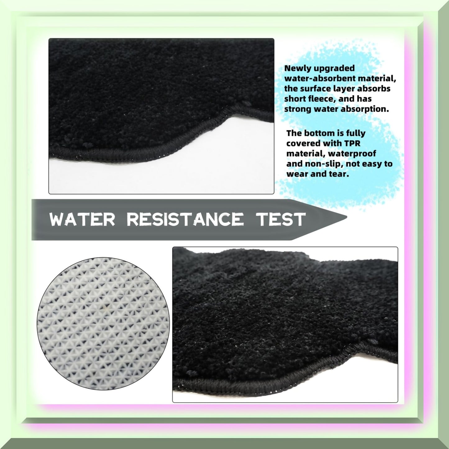 Bat Bath Mat 36x20 in Black Non Slip