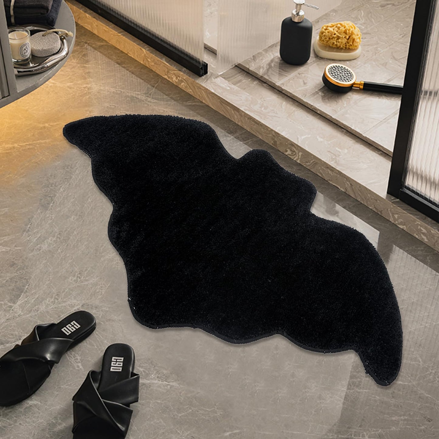 Bat Bath Mat 36x20 in Black Non Slip