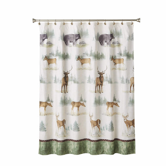 Yellowstone Wildlife Shower Curtain 70x72 Multicolored