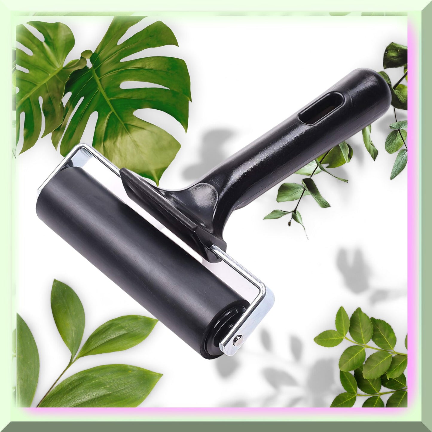 4-Inch Rubber Brayer Roller for Printmaking and Gluing