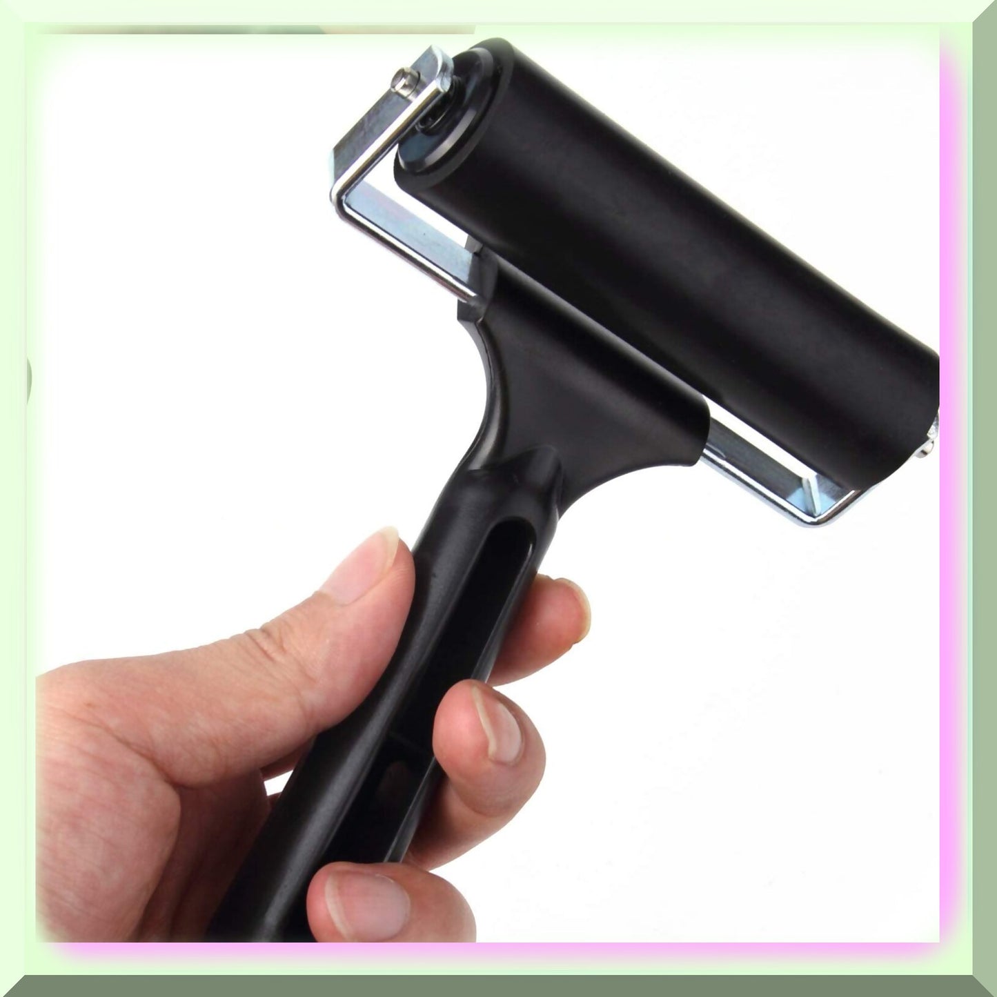 4-Inch Rubber Brayer Roller for Printmaking and Gluing