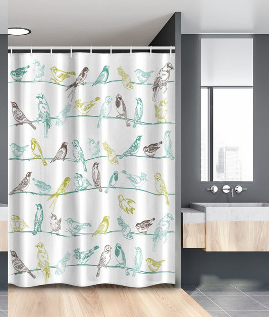 Birds Sitting and Chirping Shower Curtain 54x78 Inches