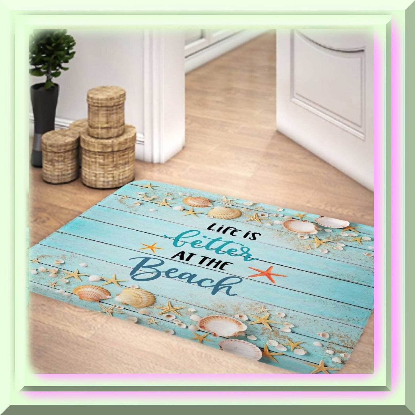 Seashell Beach Bathroom Rug 17x29 Inches