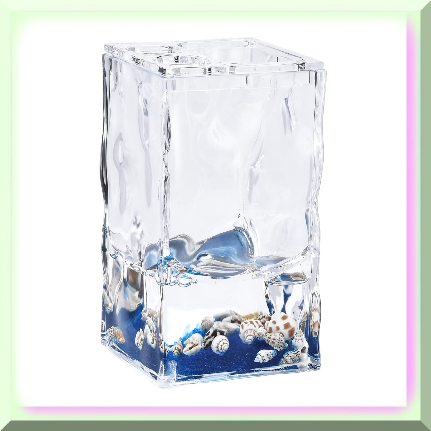 4 Piece Acrylic Floating Shell Bathroom Accessory Set