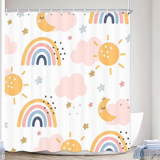 Boho Rainbow Kids Shower Curtain 72x72 Inch