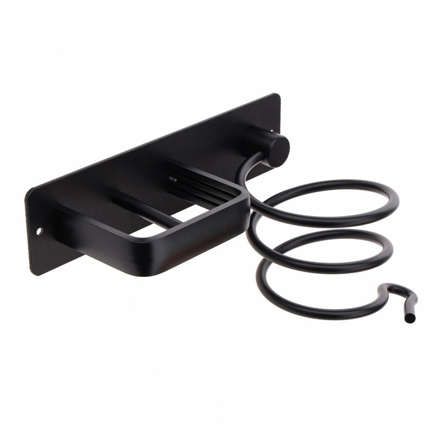 Aluminum Bathroom Hair Dryer Holder Black