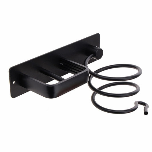 Aluminum Bathroom Hair Dryer Holder Black