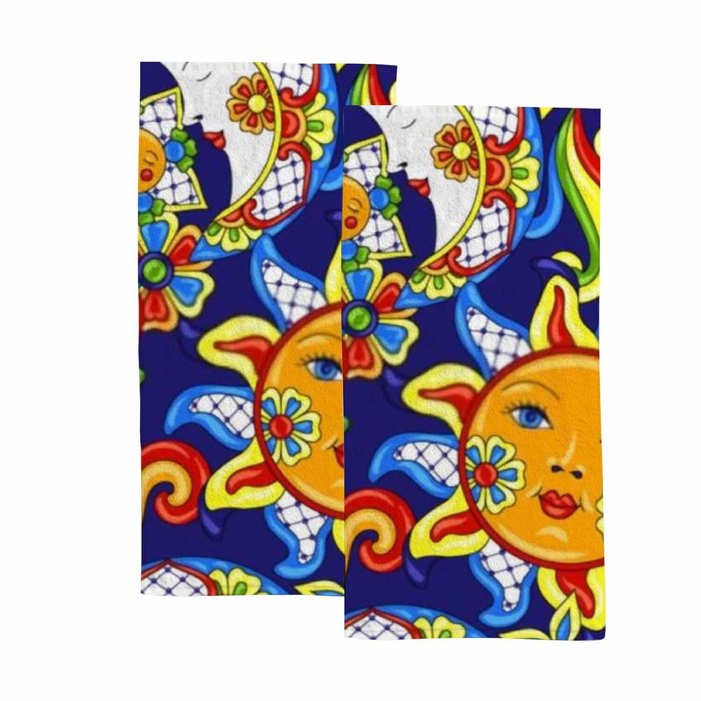 2 Piece Blue Hand Towels 30x15 Inch