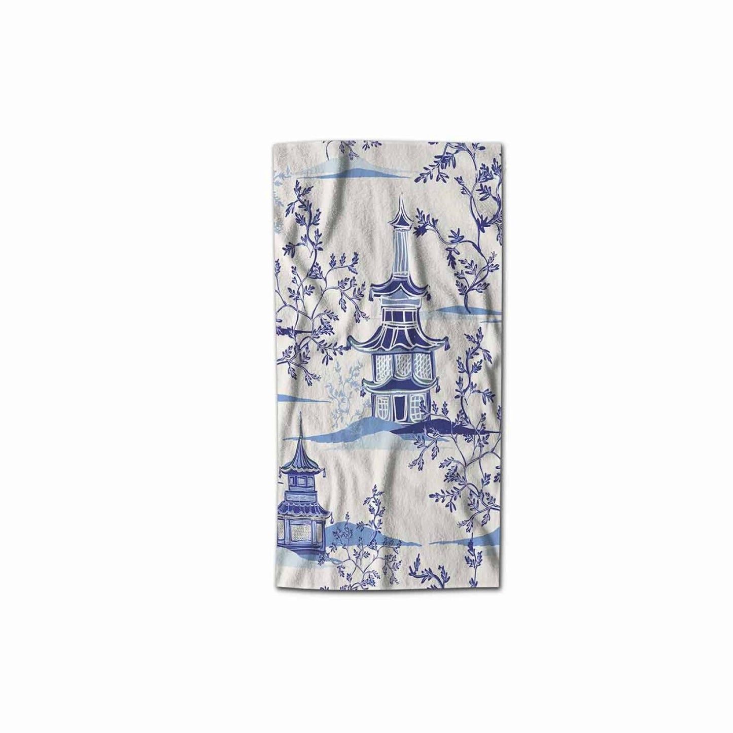 Chinese Pagodas Hand Towel 30x15 Inch Polyester Microfiber