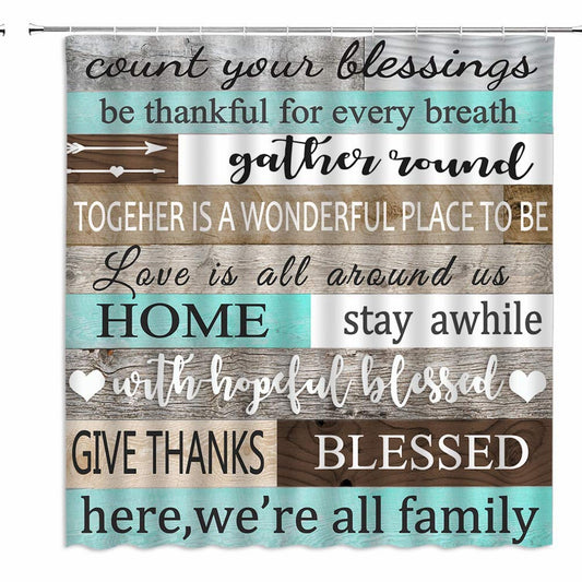Rustic Inspirational Shower Curtain 70x70 inches