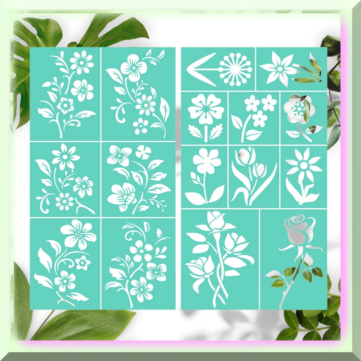 DIY Floral Screen Printing Kit with 2 Templates