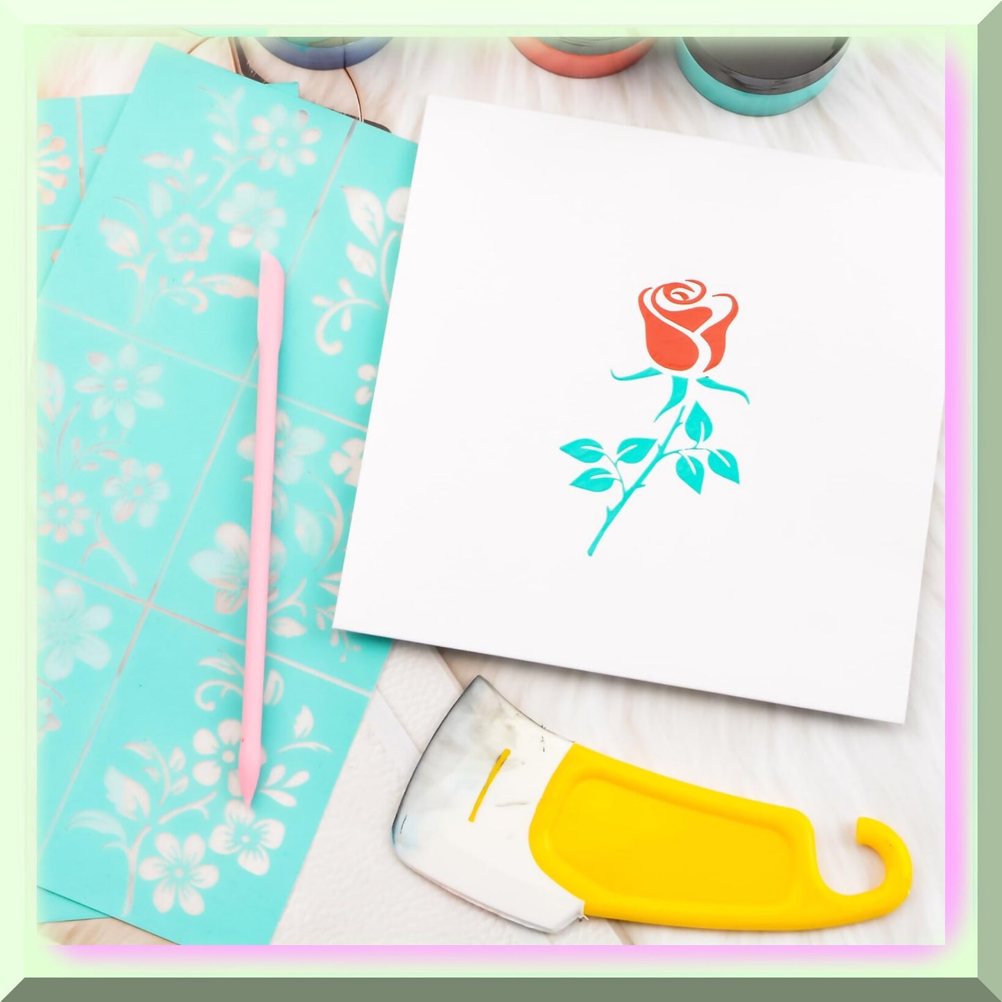 DIY Floral Screen Printing Kit with 2 Templates
