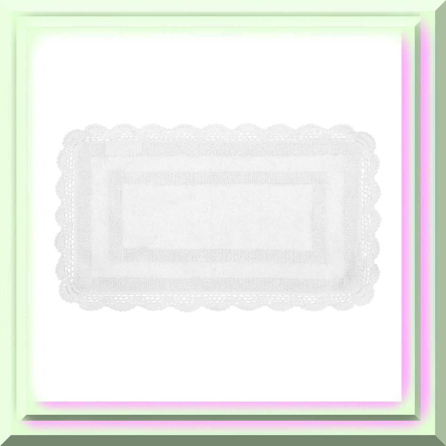 Crochet Cotton Bath Rug 21x34 Creamy White