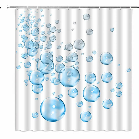 Bubble Shower Curtain Polka Dot Light Blue 70x70 inches