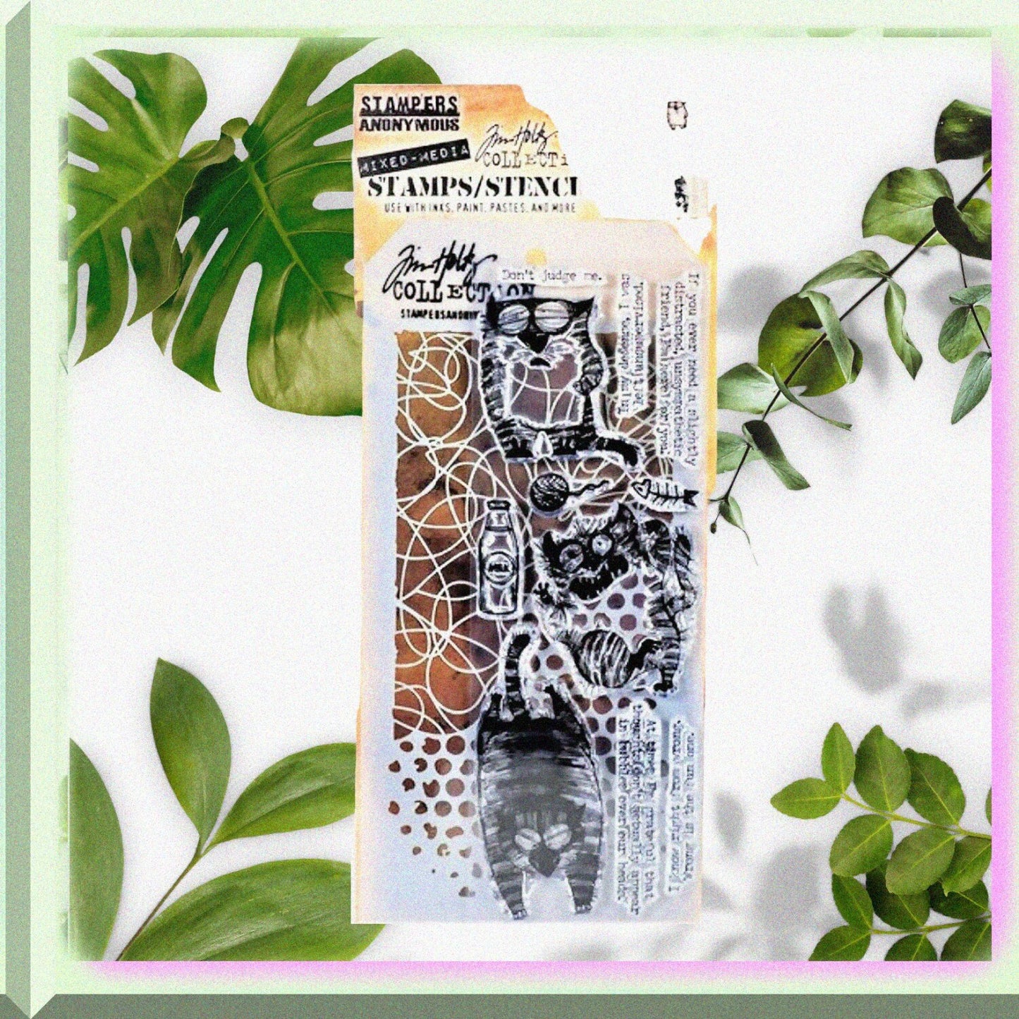 Doodle Dots and Flat Cats Mixed Media Stamp Set