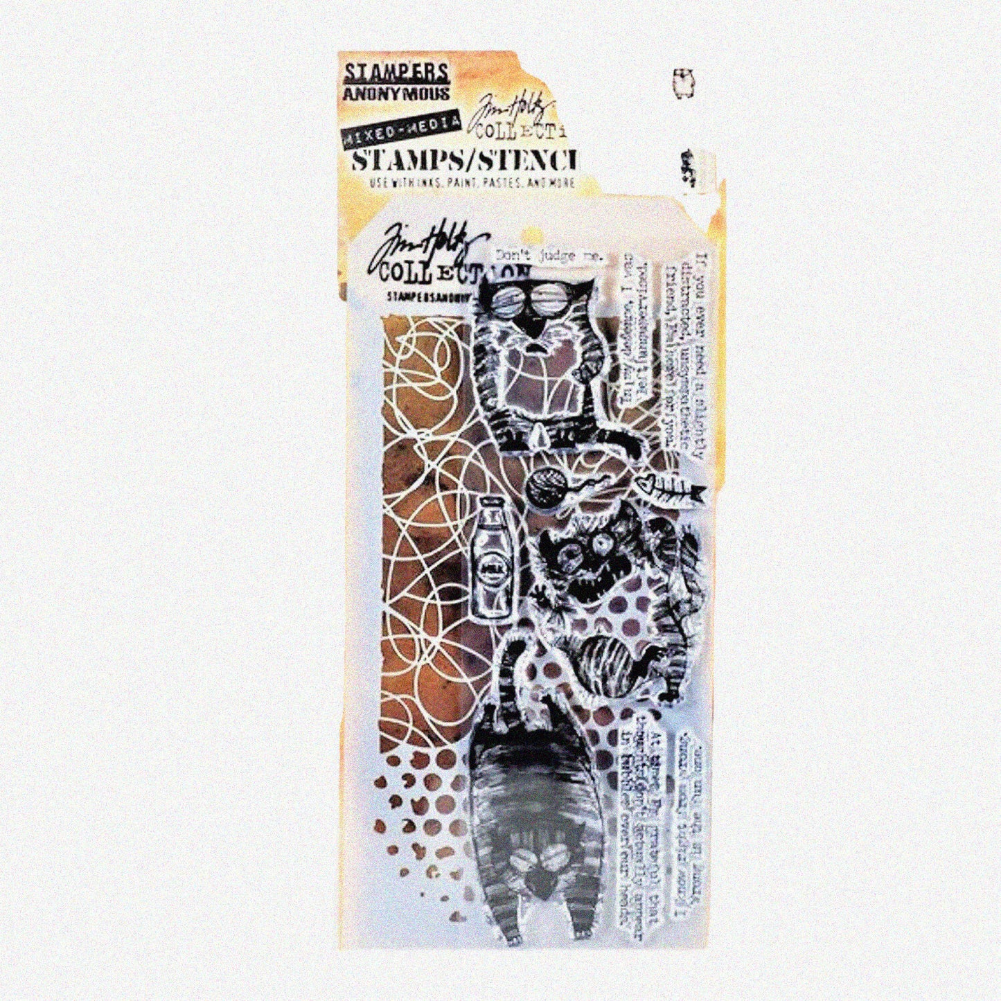 Doodle Dots and Flat Cats Mixed Media Stamp Set