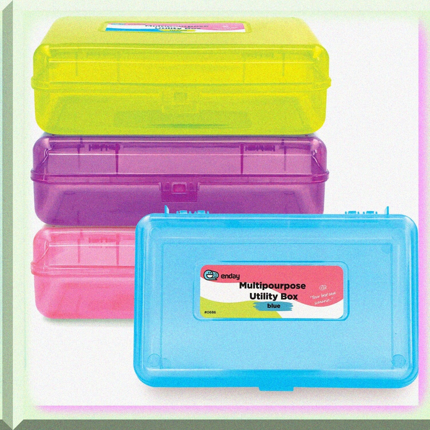 4-Pack Bright Color Plastic Storage Boxes