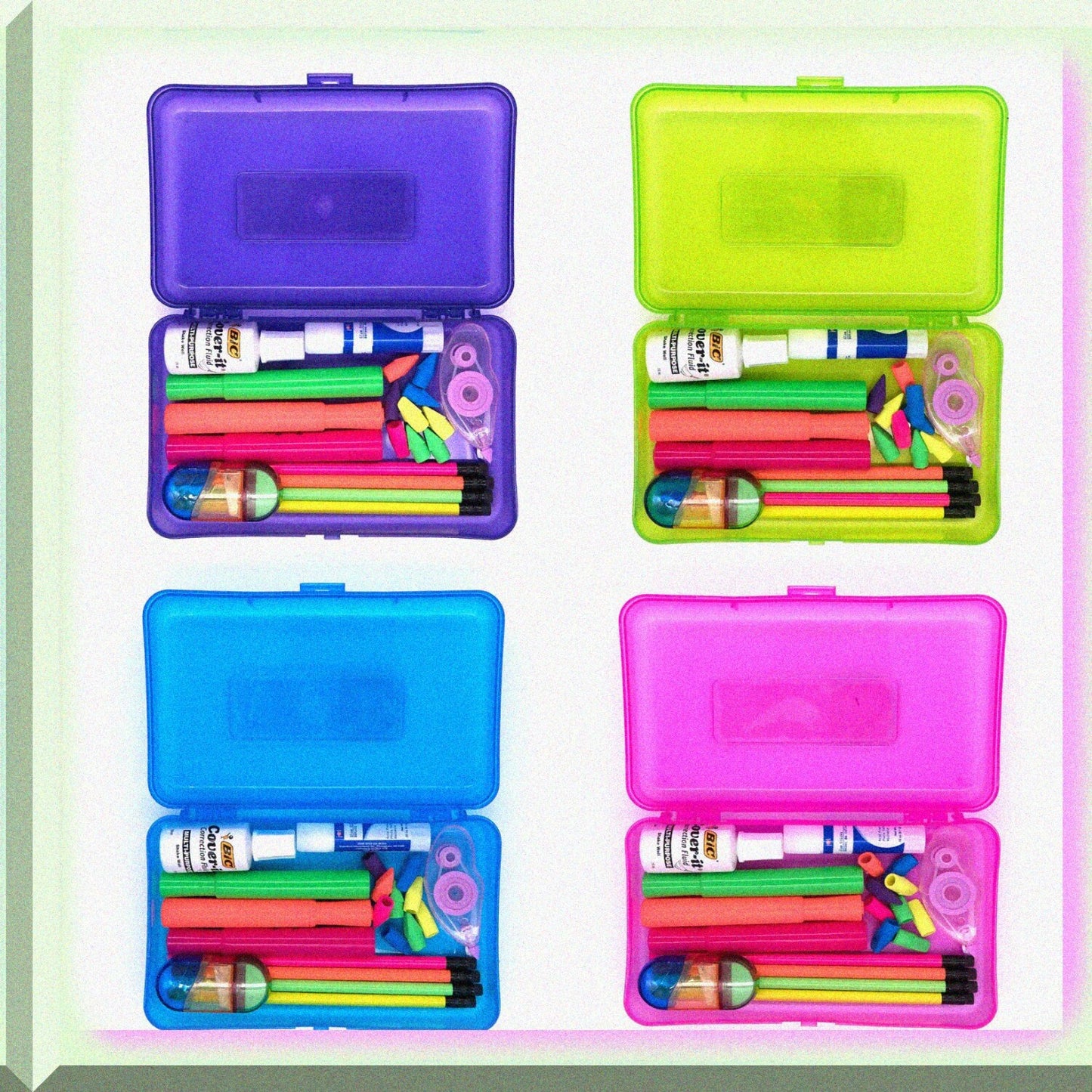 4-Pack Bright Color Plastic Storage Boxes